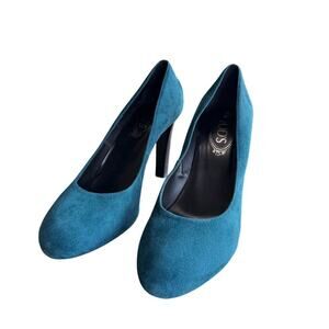 Tod's Blue Suede Platform Pumps w/ Rubber Pebbles Size 39.5/ US 9.5